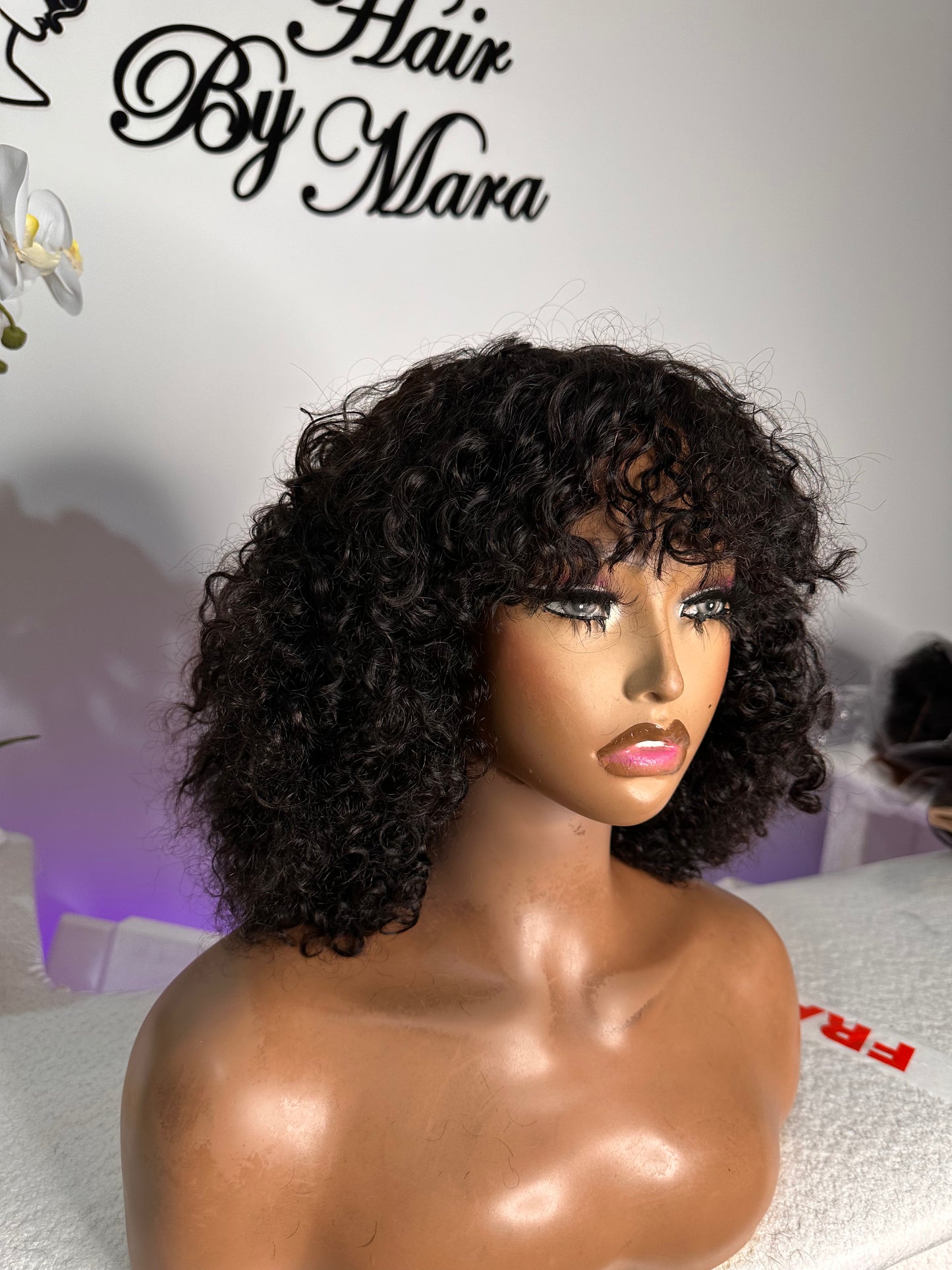 16 inches SDD curly fringe wig