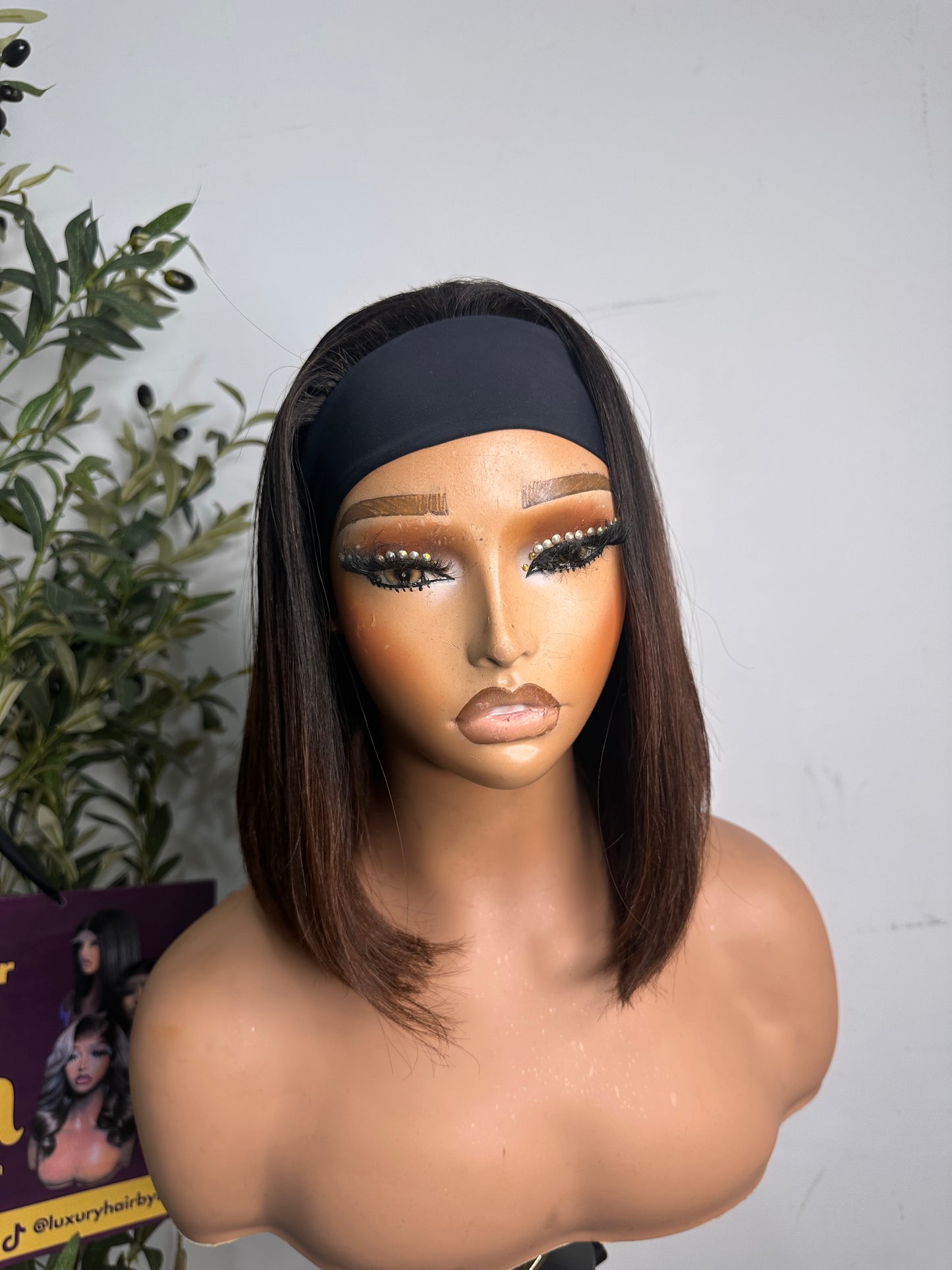 12 inches SDD band wig, perfect for everyday wear, wear and go wig, permanent bounce. Light brown.