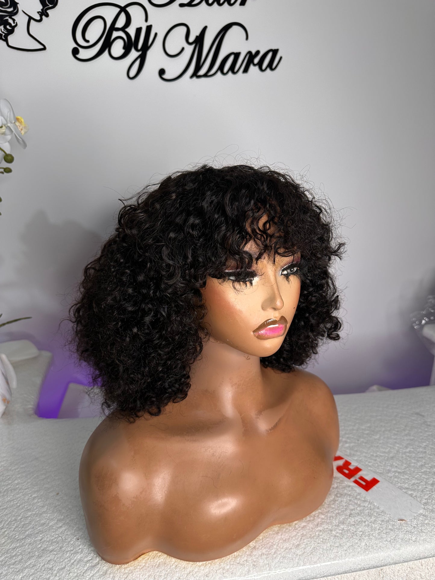 16 inches SDD curly fringe wig