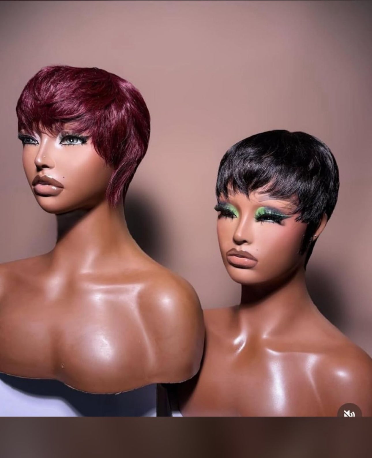 skull cap wig, perfect for everyday use. Wear and go, available in burgundy, black and brown.