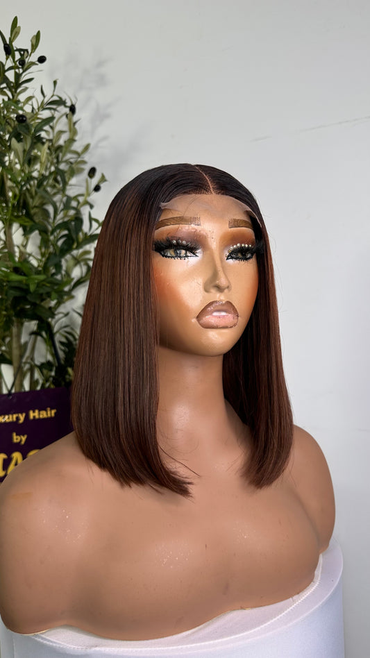 10 inches SDD Vietnamese bone straight, 240g density with 2by6 closure. 100% human hair. Brown sugar dark root.