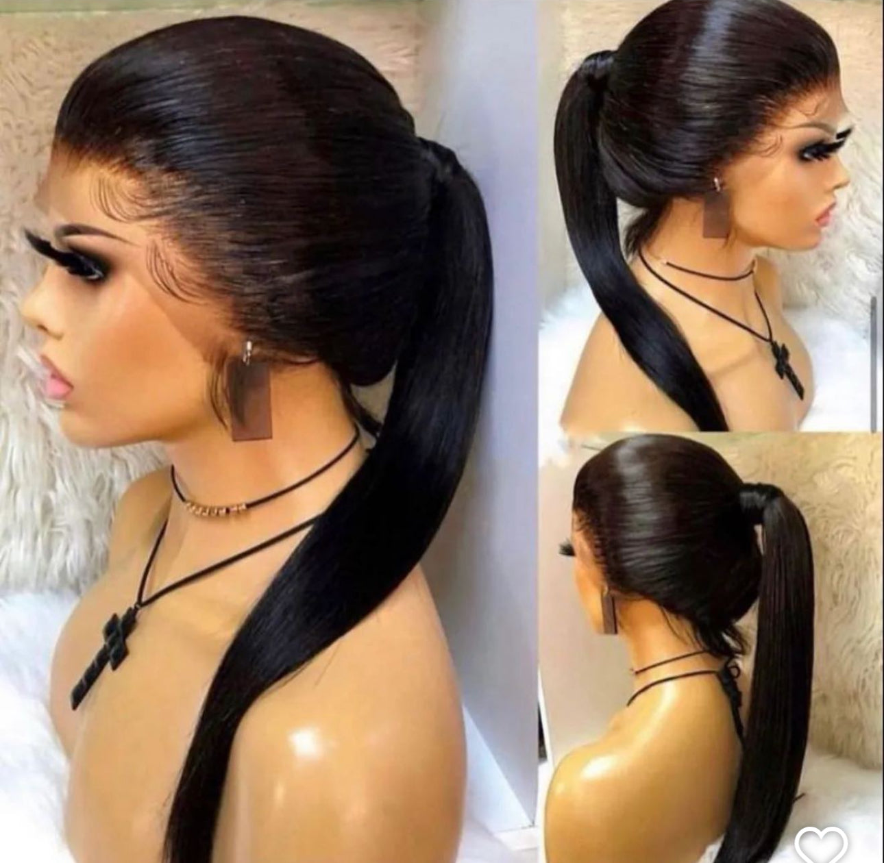22 inches factory made 360 lace wig, pre plucked .can be made into a ponytail. 100% human hair .