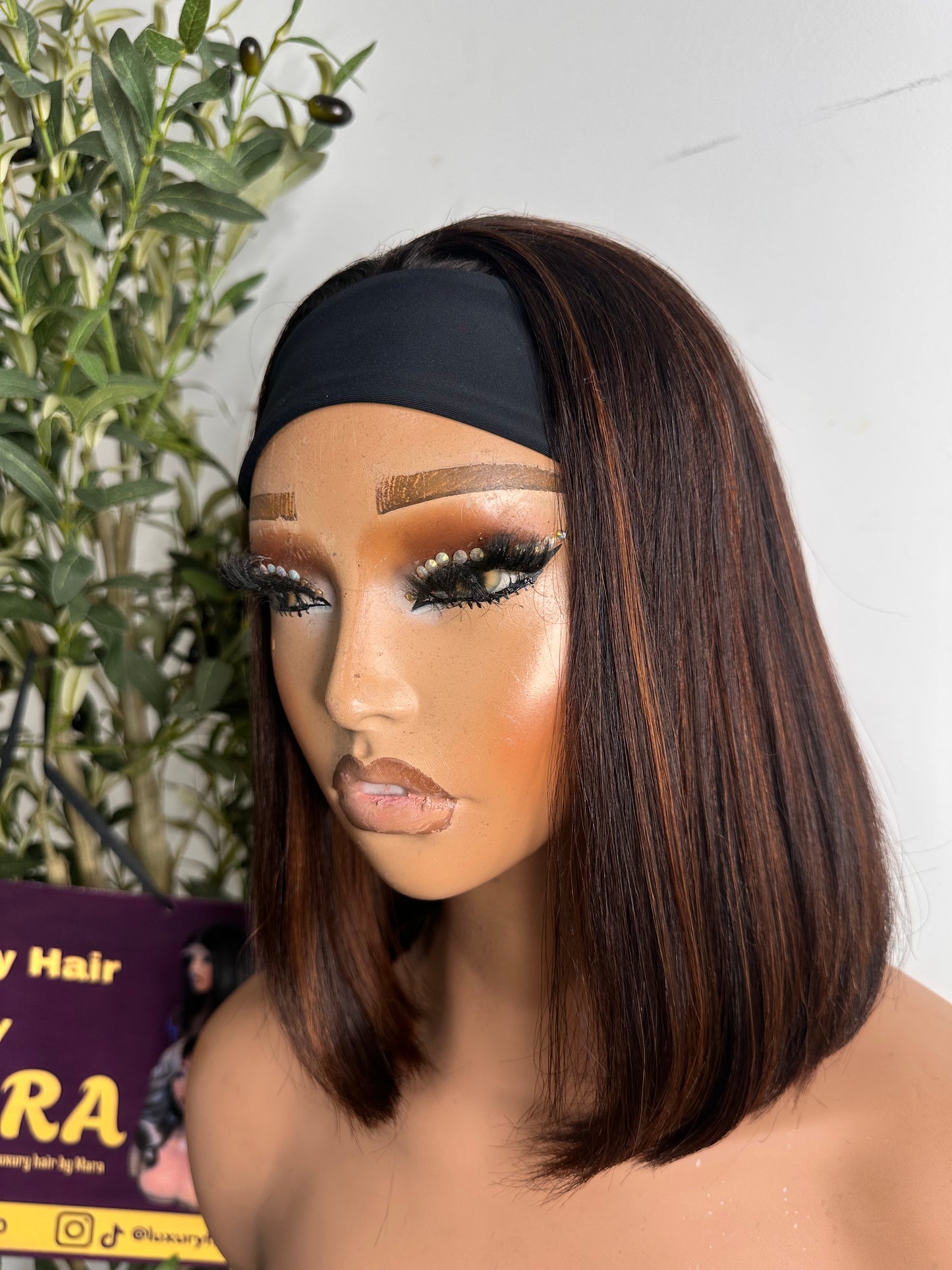12 inches SDD band wig, perfect for everyday wear, wear and go wig, permanent bounce. Light brown.